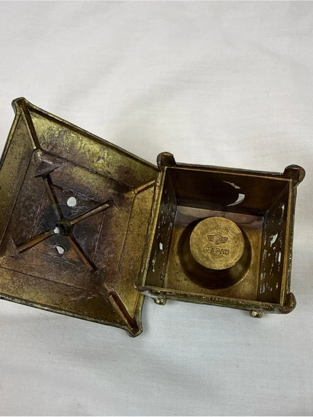 Vintage Asian Bronze-Tone Decorative Accent Incense Holder